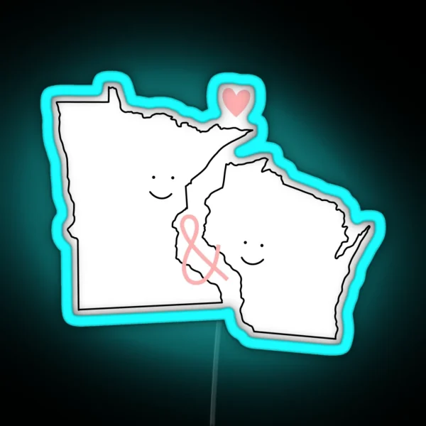 Minnesota And Wisconsin Love RGB Neon Sign