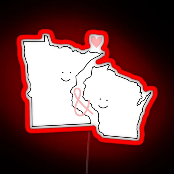 Minnesota And Wisconsin Love RGB Neon Sign