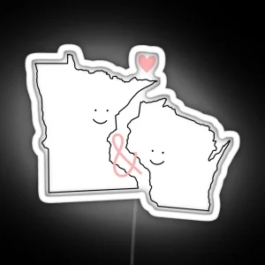 Minnesota And Wisconsin Love RGB Neon Sign