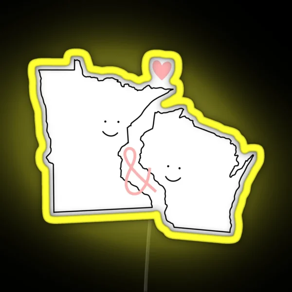 Minnesota And Wisconsin Love RGB Neon Sign