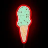 Vibrant mint green and white ice cream cone glow sign