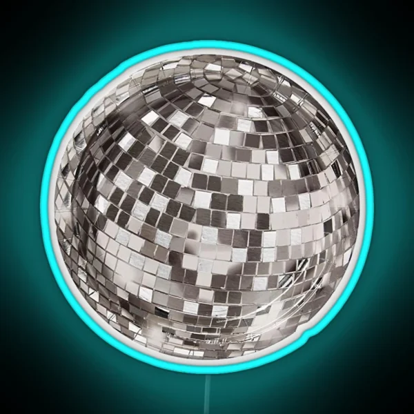Mirror Ball Disco Ball Led Or Print RGB Neon Sign