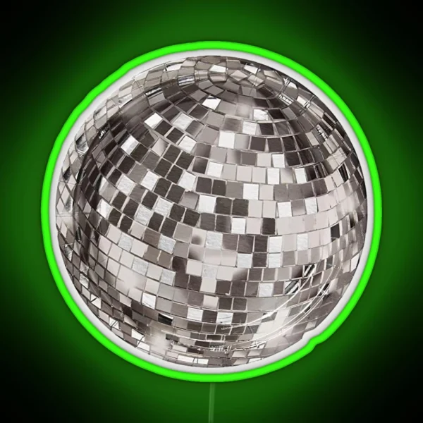 Mirror Ball Disco Ball Led Or Print RGB Neon Sign