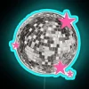 Vibrant Mirrorball Pink Neon RGB Disco Party Lighting Decor Sign