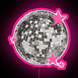 Mirrorball Disco Ball Pink RGB Neon Sign