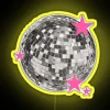 Vibrant Color-Changing Mirrorball Disco Ball Decorative RGB Pink Neon Sign Lighting Display