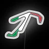 Motorsport-inspired Misano World Circuit flag neon light home decor accent
