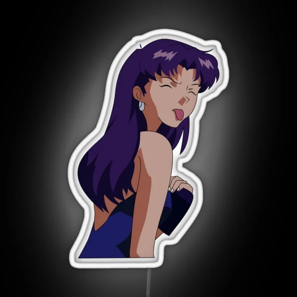 Misato Sticking Out His Tongue RGB Neon Sign
