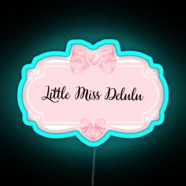 Miss Delulu Pink Ribbon Design RGB Neon Sign