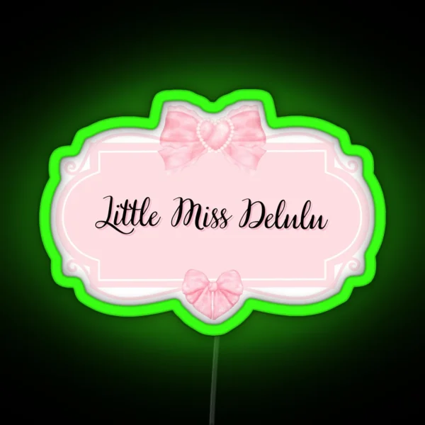 Miss Delulu Pink Ribbon Design RGB Neon Sign