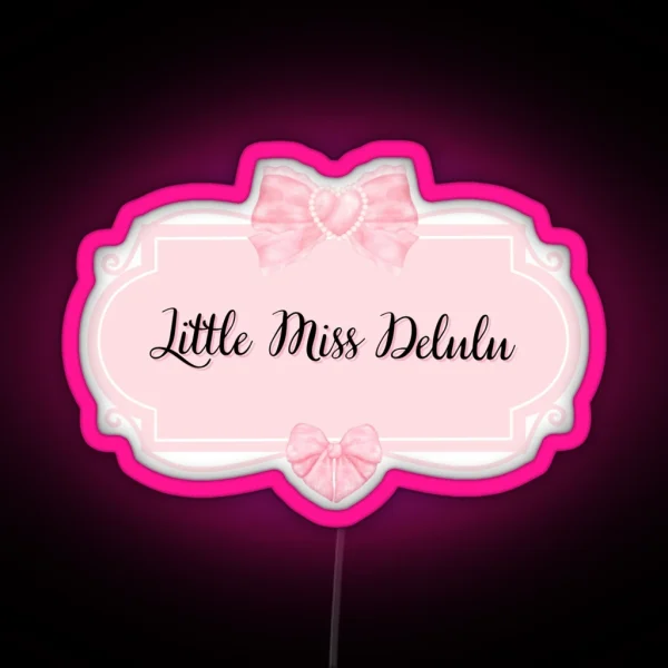 Miss Delulu Pink Ribbon Design RGB Neon Sign