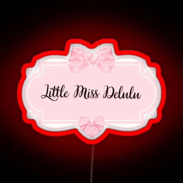 Miss Delulu Pink Ribbon Design RGB Neon Sign