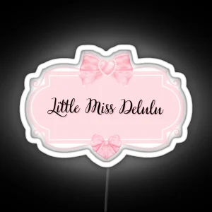 Miss Delulu Pink Ribbon Design RGB Neon Sign