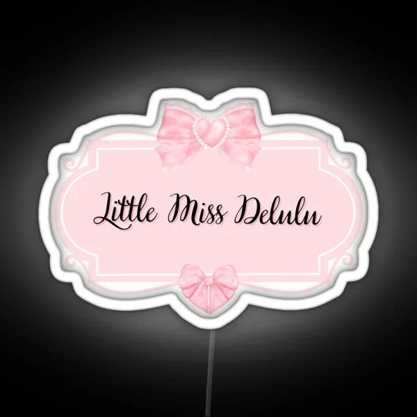 Miss Delulu Pink Ribbon Design RGB Neon Sign