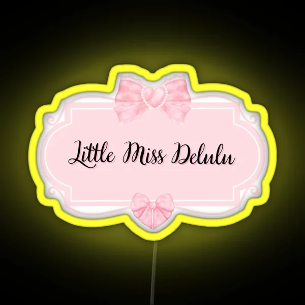 Miss Delulu Pink Ribbon Design RGB Neon Sign