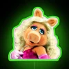 Miss Piggy Muppet lover's vibrant 1 color RGB neon sign.