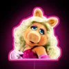 Vintage inspired Miss Piggy Muppet LED Sign with RGB lighting glow