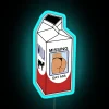 Neon art featuring missing child dat ass milk carton style