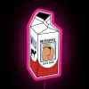 Vibrant Customizable RGB Neon Sign with Artistic Milk Carton Design