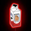 Missing person alert datass on a vibrant neon milk carton