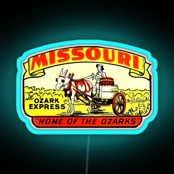 Missouri Ozarks Vintage Travel Decal RGB Neon Sign