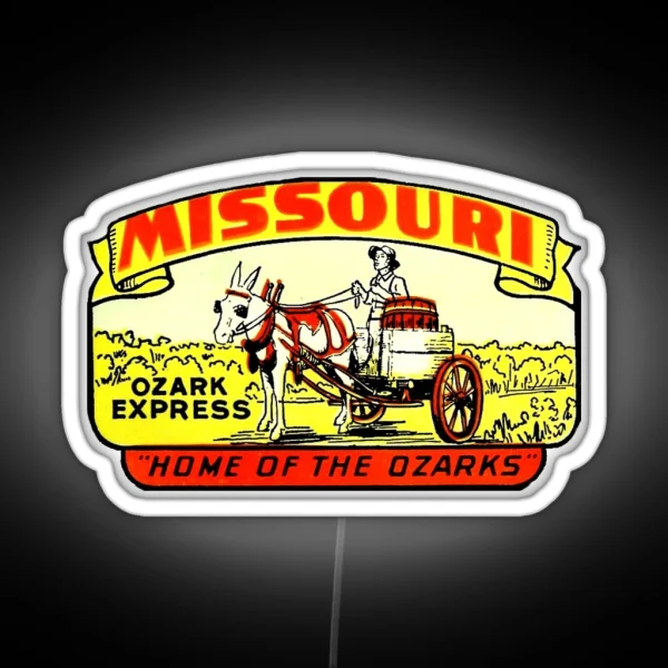 Missouri Ozarks Vintage Travel Decal RGB Neon Sign
