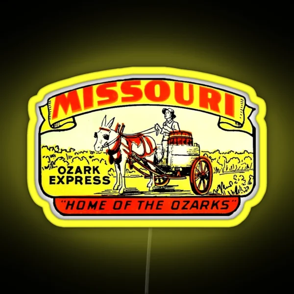 Missouri Ozarks Vintage Travel Decal RGB Neon Sign