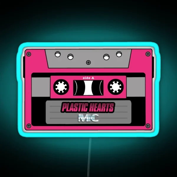Mixtape Album Plastic Hearts Miley Cyrus RGB Neon Sign