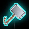 Vibrant Mjolnir LED neon sign with color changing effects available.