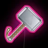 Dynamic Mjolnir-inspired RGB neon art display with customizable color options.