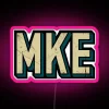 RGB Neon Sign Featuring Milwaukee's Iconic Block Above 3 Logo