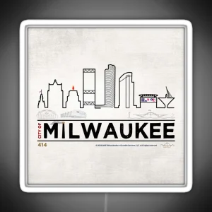 MKE City Skyline Milwaukee WI RGB Neon Sign