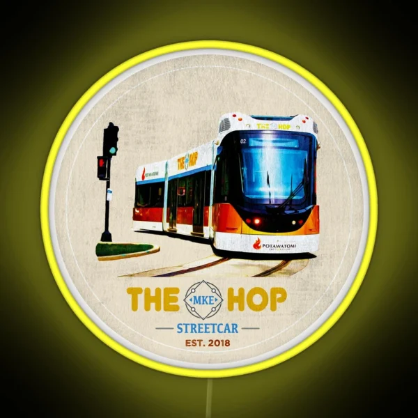 MKE HOP Milwaukee Streetcar WI RGB Neon Sign