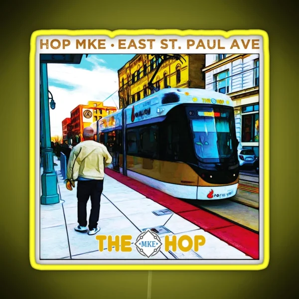 MKE HOP Milwaukee Streetcar WI RGB Neon Sign