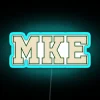 Vibrant Milwaukee University Font Design RGB Neon Sign Illuminates College Ambiance