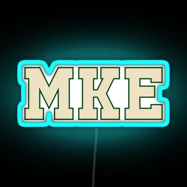 MKE Milwaukee University Font Design RGB Neon Sign