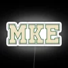Vibrant Neon Sign Featuring the Distinctive MKE Milwaukee University Font Logo