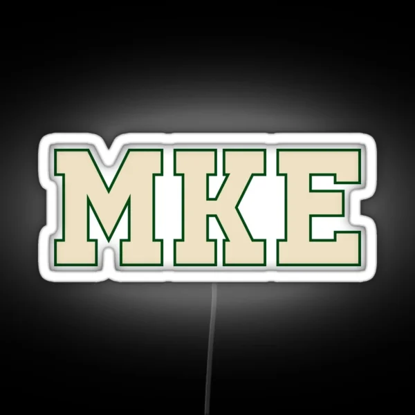 MKE Milwaukee University Font Design RGB Neon Sign