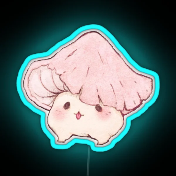 Mlem Pink Mushroom RGB Neon Sign