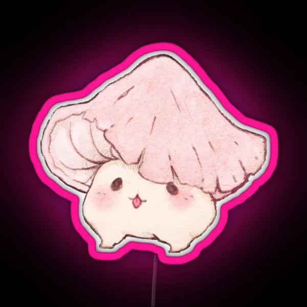 Mlem Pink Mushroom RGB Neon Sign