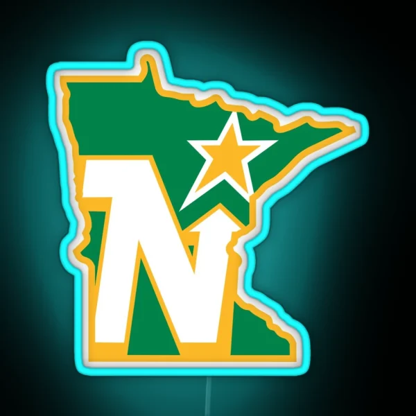 MN North Star Outline RGB Neon Sign