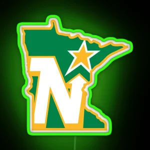 MN North Star Outline RGB Neon Sign