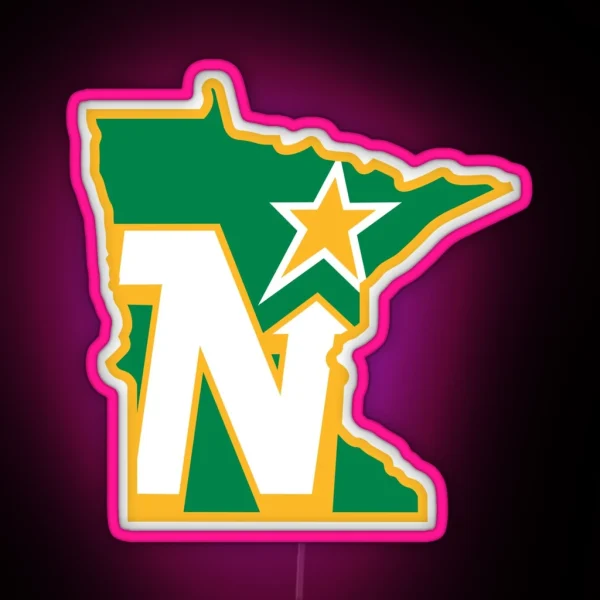 MN North Star Outline RGB Neon Sign