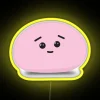 Vibrant Mochi Character Isolated on Eye-Catching RGB Neon Sign Display