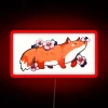 Whimsical Mochi Fox Wall Sign with Colorful RGB Neon Accent Lighting
