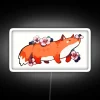 Colorful LED Mochi Fox Neon Sign with Vibrant Rainbow Lighting Effects