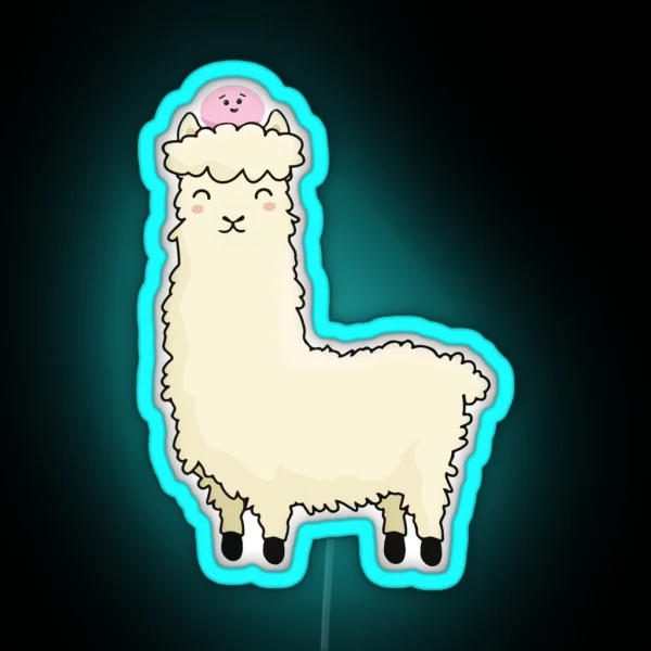 Mochi Riding A Llama V1 RGB Neon Sign