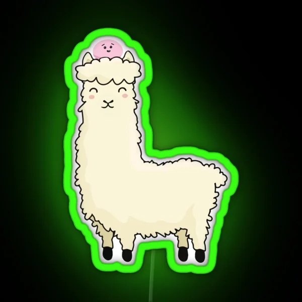 Mochi Riding A Llama V1 RGB Neon Sign