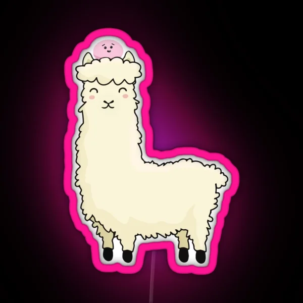Mochi Riding A Llama V1 RGB Neon Sign