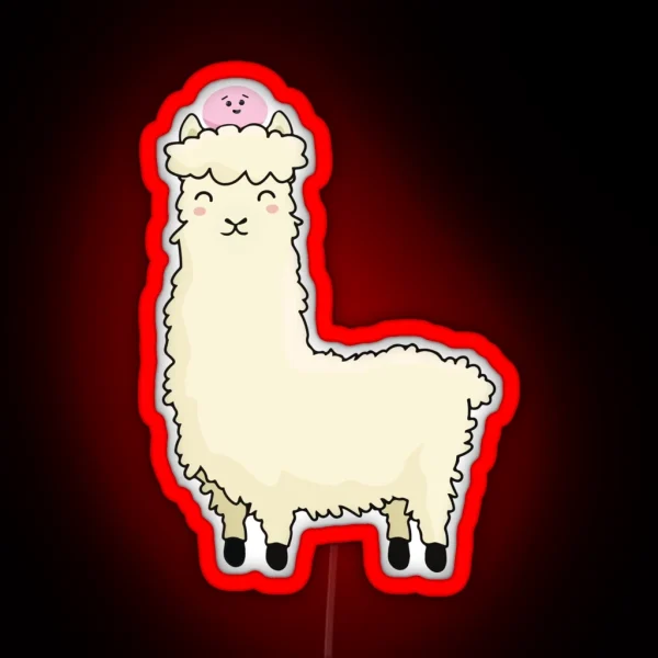 Mochi Riding A Llama V1 RGB Neon Sign